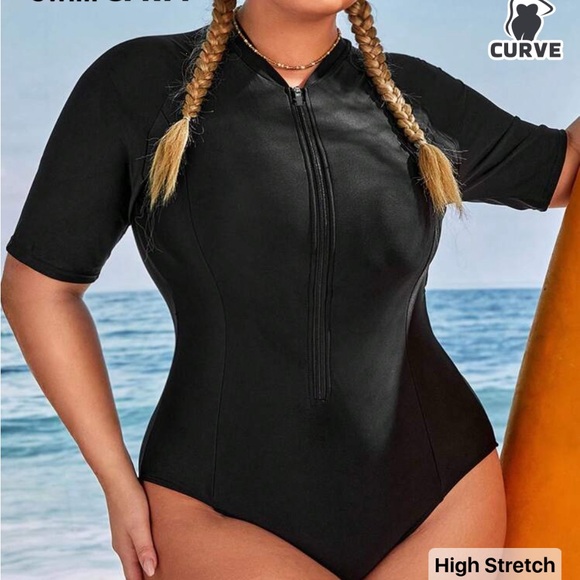 SPRTY Other - Swim SPRTY Plus Size Solid Zipper Front One Piece Swimsuit Summer
